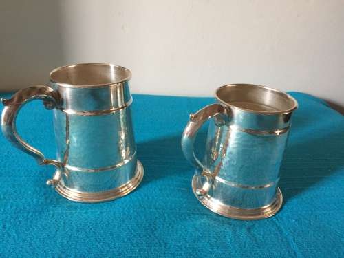 2 SILVER PLATED MUGS