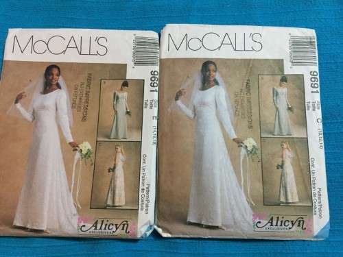 PATTERN MCCALL'S 9691 X2 - WEDDING GOWN OR BRIDESMAIDS' DRESSES (SIZE 10-12-14-16-18)