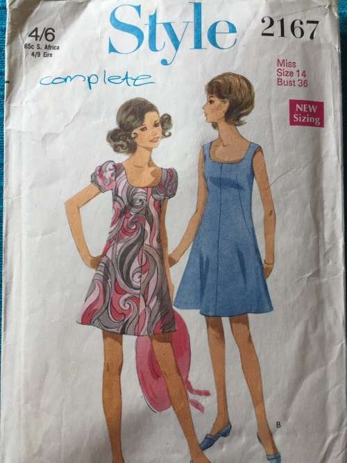 PATTERN STYLE 2167*1968 (VINTAGE)(COMPLETE) - DRESS (SIZE 14)