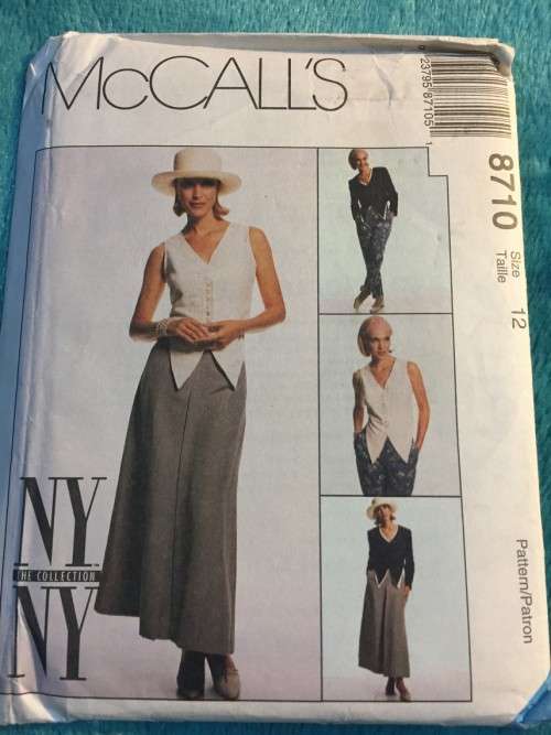 PATTERN MCCALL`S 8710 (UNUSED) - JACKET, VEST, PANTS and SKIRT (SIZE 12)