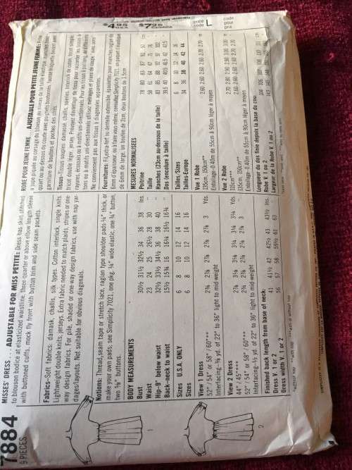 PATTERN SIMPLICITY 7884 (COMPLETE)