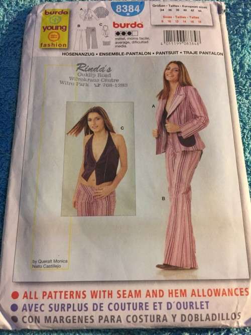 PATTERN BURDA 8384 - PANTSUIT (SIZE 8-18)