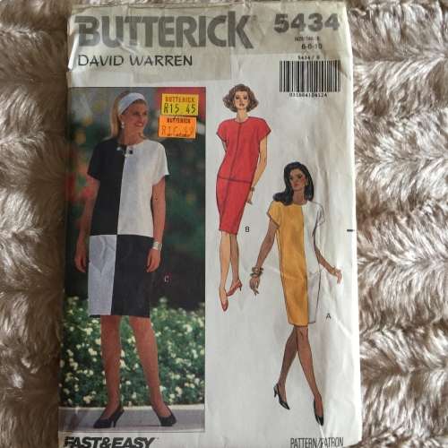 PATTERN BUTTERICK 5434 (DAVID WARREN) - DRESS (SIZE 6-8-10)