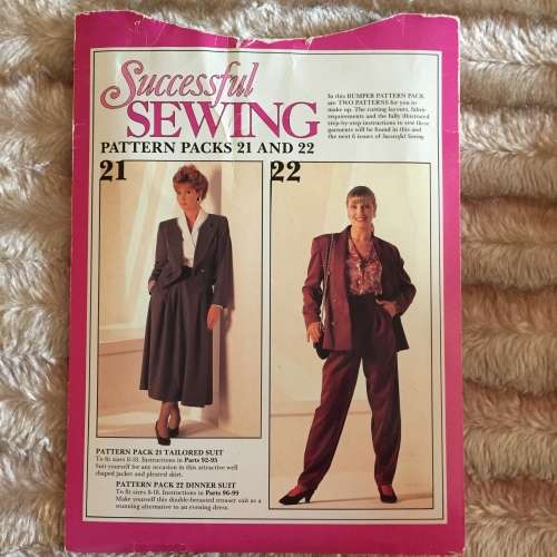 PATTERN SUCCESSFUL SEWING (PART 93) (UNUSED) - TAILORED SUIT, DINNER SUIT (SIZE 8-18)