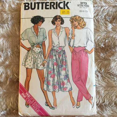 PATTERN BUTTERICK 3773 - SKIRT, CULOTTES and PANTS (SIZE 6-8-10)