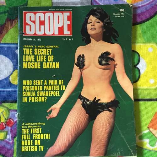 MAGAZINE - SCOPE FEBRUARY 18, 1972: SECRET LOVE LIFE OF MOSHE DAYAN//SONJA SWANEPOEL