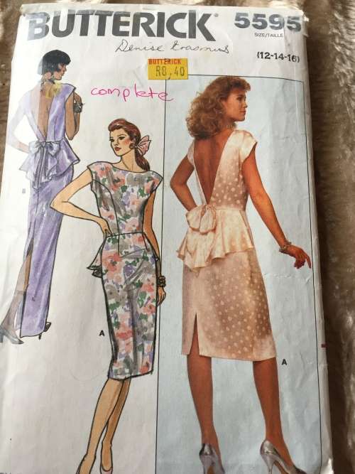 PATTERN BUTTERICK 5595 (COMPLETE) - DRESS (SIZE 12-14-16)