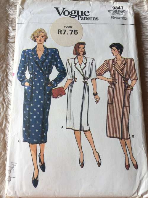 PATTERNS VOGUE 9341 (UNUSED) - BEAUTIFUL DRESS (SIZE 8-10-12)