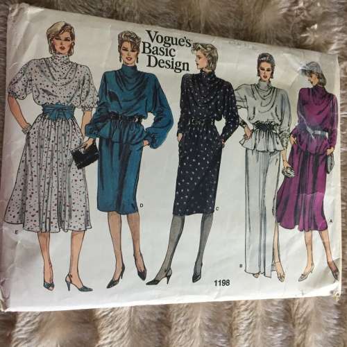 PATTERN VOGUE 1198 - DRESS, TOP and SKIRT (SIZE 14)