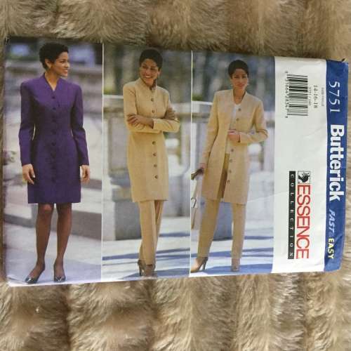PATTERN BUTTERICK 5751 (ESSENCE COLLECTION) - DRESS, JACKET and PANTS (SIZE 14-16-18)