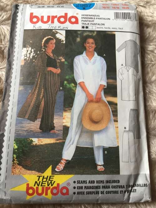PATTERN BURDA 2987 (COMPLETE) - BEAUTIFUL PANTSUIT (SIZE 10-20)