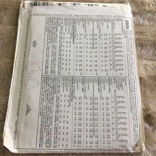 PATTERN MCCALL`S 8756 (COMPLETE) - SHIRT, PULL-ON PANTS and SHORTS (SIZE 10-12-14)
