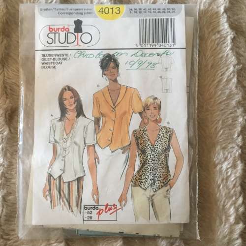 PATTERN BURDA 4013 - BLOUSE (SIZE 8-26) BIG SIZE