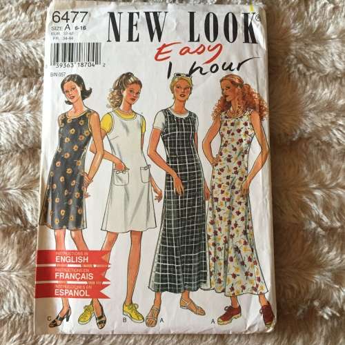 PATTERN NEW LOOK 6477 (COMPLETE) - DRESSES (SIZE 6-16)