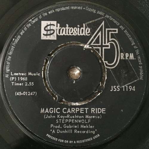 SEVEN SINGLE (45 RPM) - STEPPENWOLF: MAGIC CARPET RIDE//SOOKIE SOOKIE