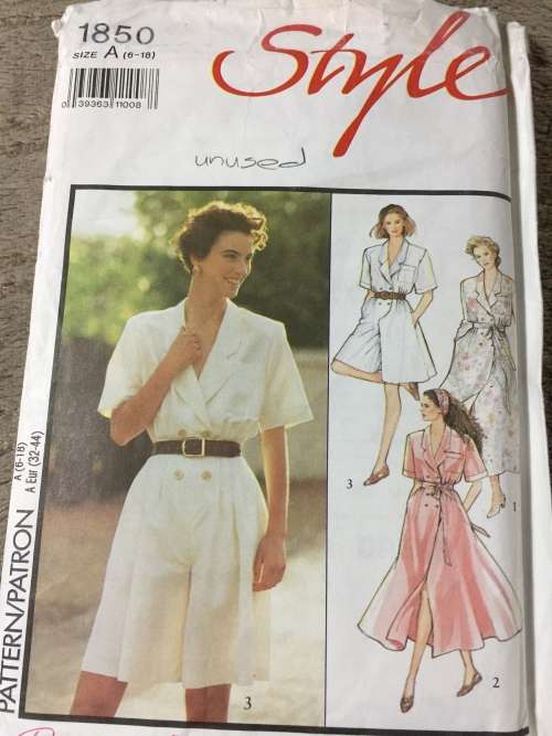 PATTERN STYLE 1850 (UNUSED) - DRESSES AND ALL-IN-ONE (SIZE 6-18)