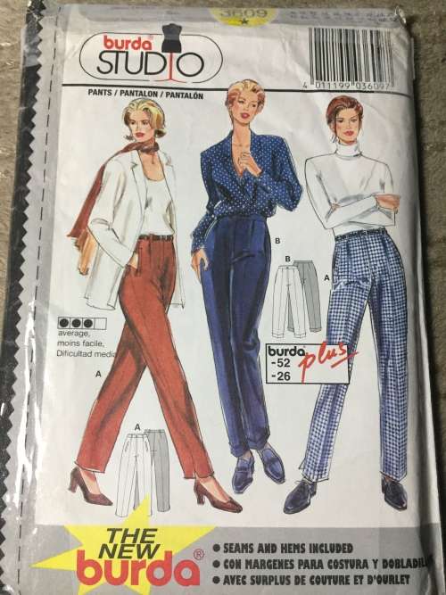 PATTERN BURDA 3609 (UNUSED) - PANTS (SIZE 8-26) BIG SIZE