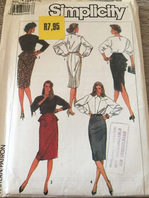 PATTERN SIMPLICITY 8183 (UNUSED) - BEAUTIFUL SKIRT VARIATIONS (SIZE 10-12-14)