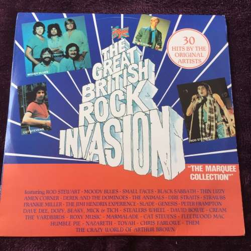 LP VINYL - THE GREAT BRITISH ROCK INVASION (2 LPS)(VERY GOOD/MINT) ROD STEWART, MOODY BLUES ETC)
