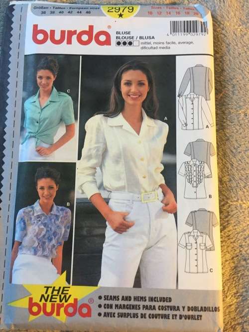 PATTERN BURDA 2979 (UNUSED) - BLOUSE VARIATIONS (SIZE 10-20)