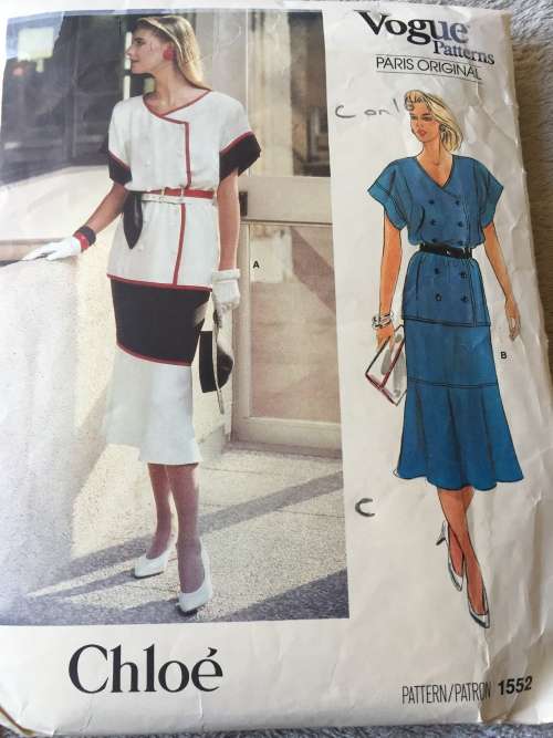 PATTERN VOGUE 1552 (COMPLETE) - TOP and SKIRT (SIZE 16)