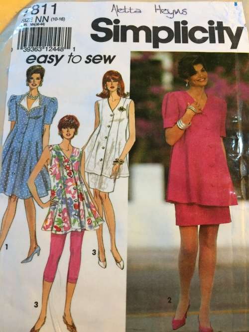 PATTERN SIMPLICITY 7811 - MATERNITY LEGGINGS,SKIRT,DRESS,TUNIC (SIZE 10-16)