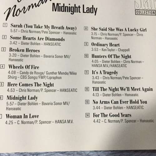 CD - CHRIS NORMAN: MIDNIGHT LADY (STAR COLLECTION) (VERY GOOD)