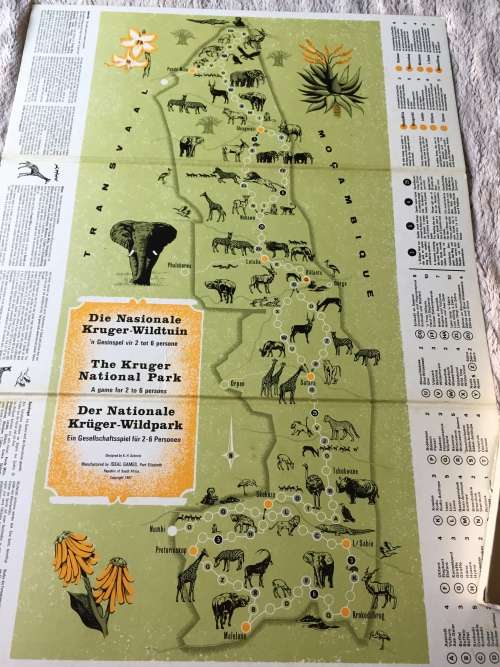 RARE VINTAGE BOARD GAME (1967) : THE KRUGER NATIONAL PARK  (SEE DESCRIPTION)