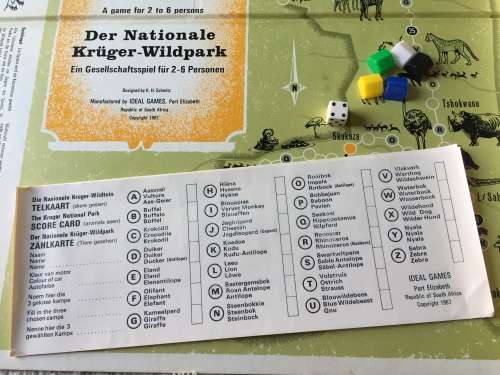 RARE VINTAGE BOARD GAME (1967) : THE KRUGER NATIONAL PARK  (SEE DESCRIPTION)
