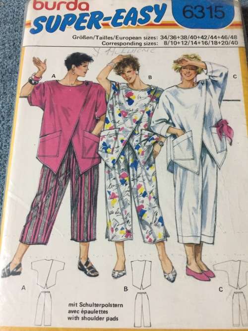 PATTERN BURDA 6315 (UNUSED) - PANTS and UNUSUAL JACKET (SIZE 8/10-20/40)