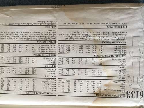 PATTERN NEW LOOK 6133 (UNUSED, A BIT OF WATERMARK DAMAGE) - DRESSES (SIZE 10-22) BIG SIZE