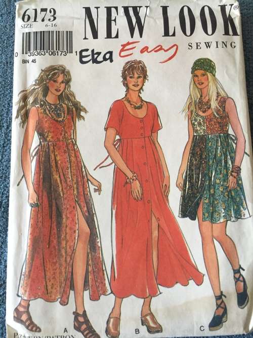 PATTERN NEW LOOK 6173 - LOOSE FITTING DRESS (SIZE 6-16)