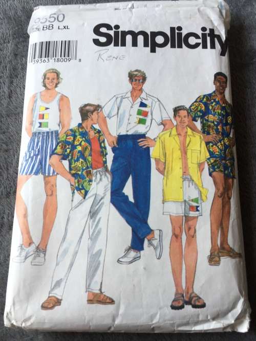 PATTERN SIMPLICITY 9550 - MEN`S SEPARATES (SIZE L-XL)