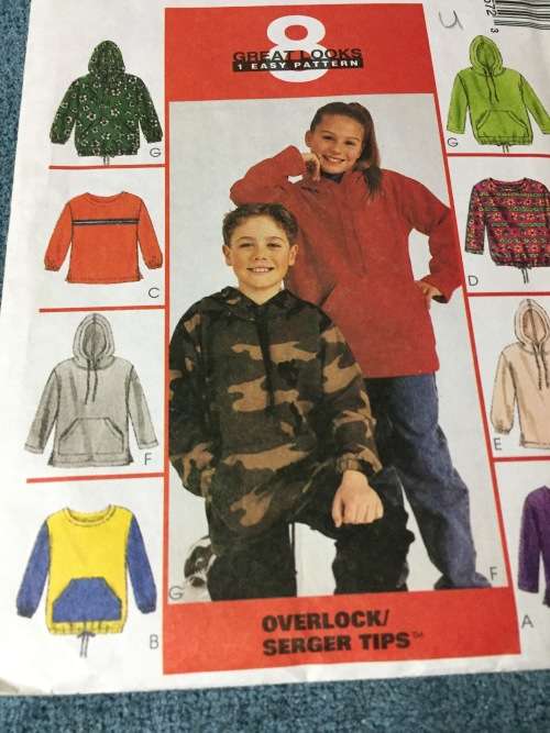 PATTERN MCCALL`S 2357 (UNUSED) - UNISEX CHILDREN`S PULLOVER TOPS (SIZE 12-14-16)