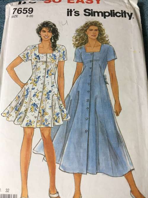 PATTERN SIMPLICITY 7659 (UNUSED) - DRESSES (SIZE 8-20)