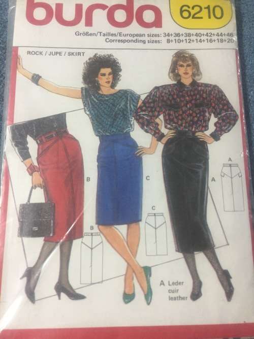 PATTERN BURDA 6210 (SEALED and UNUSED) - SKIRTS (SIZE 8-20)