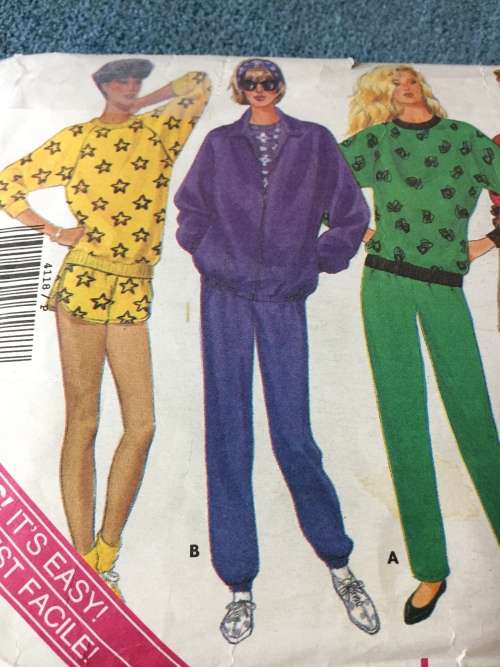 PATTERN BUTTERICK 4118 (COMPLETE, CUT ON M) - GYM WEAR TRACKSUITS (SIZE P-S-M)