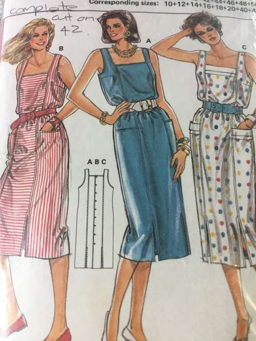 PATTERN BURDA 5995 (COMPLETE, CUT ON 42) - SUMMER DRESSES (SIZE 10-12-14-16)