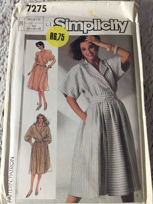 PATTERN SIMPLICITY 7275 (UNUSED) - MOCK WRAP DRESS (SIZE 14-16-18)