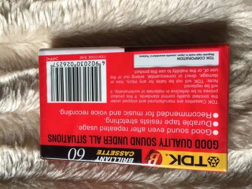 CASSETTE TAPE TDK B60 BLANK UNUSED TAPE