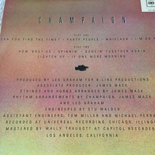 LP VINYL - CHAMPAIGN: HOW `BOUT US (VERY GOOD, STILL GLOSSY)