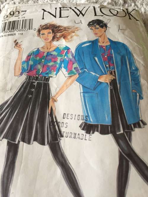 PATTERN NEW LOOK 6927 (UNUSED) - JACKET,TOP,SKIRT (SIZE 8-18)