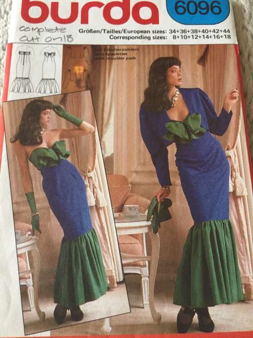 PATTERN BURDA 6096 (COMPLETE, CUT ON 18) - SPECIAL OCCASSION DRESS (SIZE 8-18)
