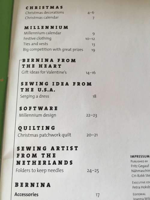 PATTERN BERNINA INSPIRATION (UNUSED) - IDEAS NEW YER`S EVE, CHRISTMAS, EVENING WEAR