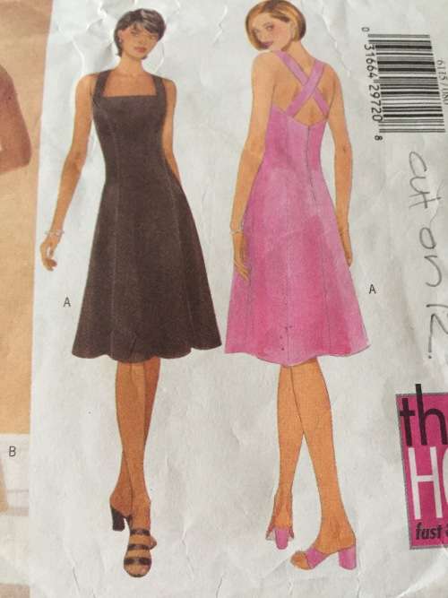 PATTERN BUTTERICK 6115 (COMPLETE, CUT ON 12) - BEAUTIFUL DRESS (SIZE 8-10-12)