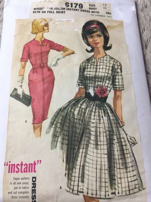 PATTERN MCCALL`S 6179 (VERY VINTAGE) - DRESSES (SIZE 12)