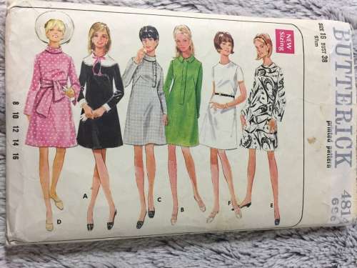PATTERN BUTTERICK 4814 (VERY VINTAGE) - ONE PIECE DRESS (SIZE 16)