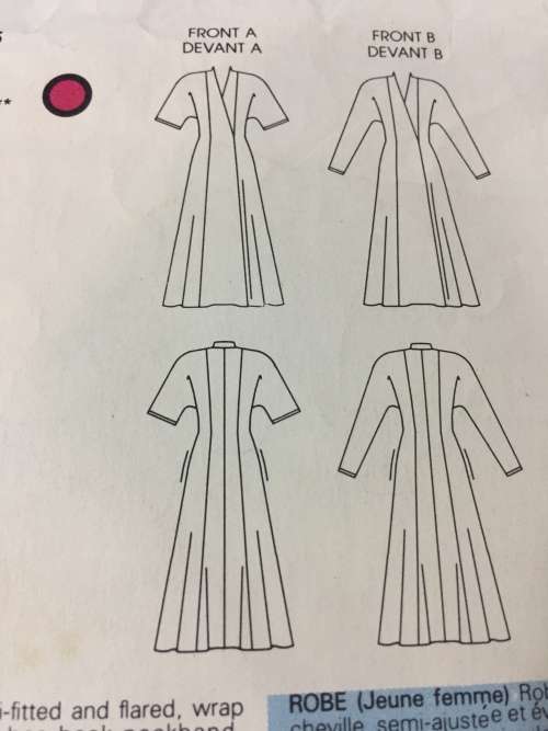 PATTERN VOGUE 9801 (COMPLETE, CUT ON 12) - DRESSES (SIZE 8-10-12)