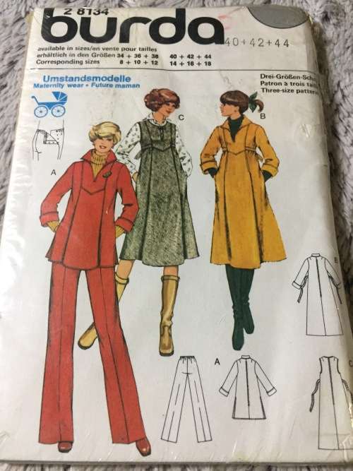 PATTERN BURDA 8134 (VINTAGE)(UNUSED) - MATERNITY WEAR (SIZE 8-18)