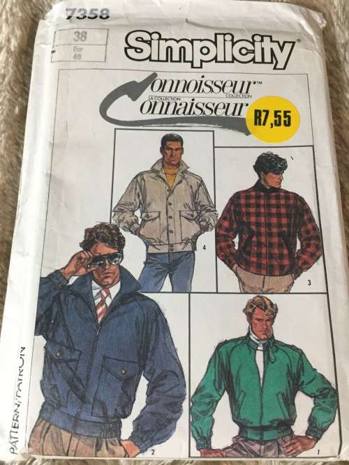 PATTERN SIMPLICITY 7358 - MEN`S JACKET (SIZE 38)